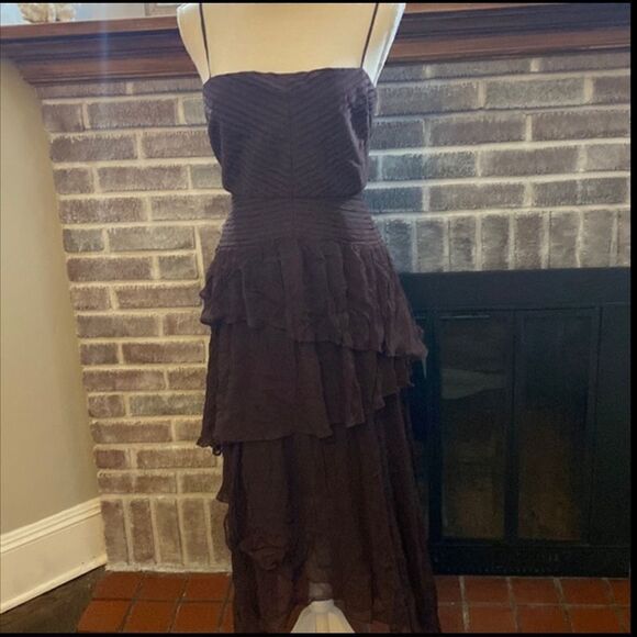 Free People - Olympia Pin Tuck Frill Midi Dress in Chocolate by Shona Joy - Picture 4 of 6